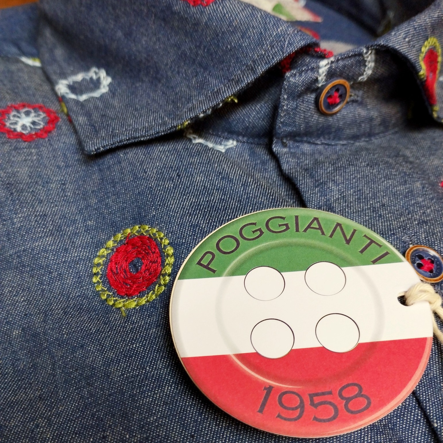 Poggianti - Ricamo su denim poggianti1958 denimshirt